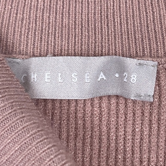 CHELSEA28  Cold Shoulder Sweater Dress Size L Color Pastel Salmon Pink - Picture 7 of 10